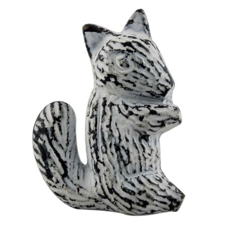 Antique White Squirrel Iron Dresser Knob